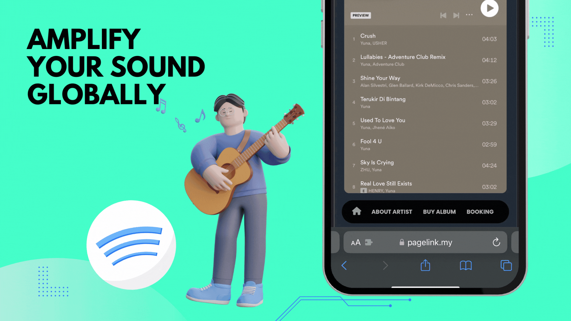 Website design for artist and musicians